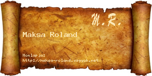 Maksa Roland névjegykártya
