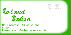 roland maksa business card